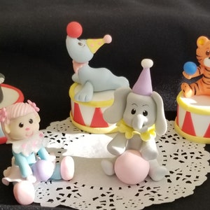 Circus Party, Clown Cake Topper, Circus Party Decoration, Circus Birthday, Circus Clown Decorations, Circus Party Favors, Circus Baby Shower Girl Clown Set