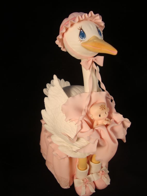 Baby Stork Toppers Cakes or Decoration Shower Party 