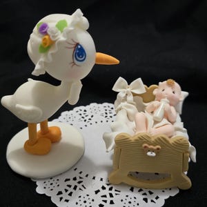 Kutsche Cake Topper, Baby-Dusche-Kuchen, Baby-Dusche-Kuchen-Dekor Kutsche für Kuchen, Kutsche Dekorationen, weiße Kutsche für Baby Taufe