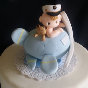 Airplane Cake Tooper, Airplane Party Decor, Blue Airplane Topper, Air Force Birthday, Boy Baby Shower, Airplane Shower, Plane Cake Topper
