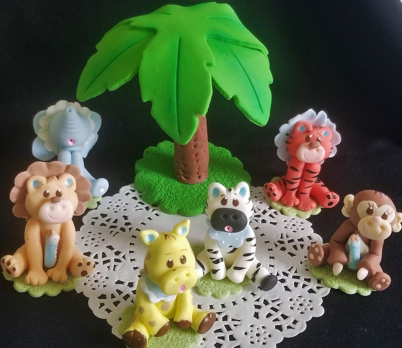 Safari Cake Toppers Safari Baby Shower Girls Jungle Etsy