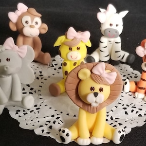 Jungle Safari Baby Animals, Jungle Animal Cake Topper, Lion Giraffe Monkey Elephant Cake Topper, Zoo Birthday Decorations, Safari Animals
