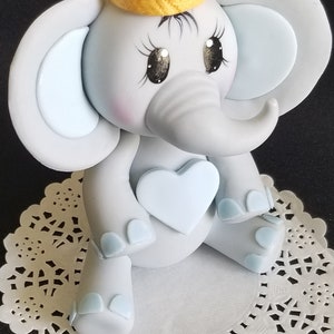 Baby Shower Elephant, Jungle Cake Topper Cute Elephant, Pink Elephant, Jungle Baby Shower, Elephant Cake Topper, Baby Shower Prince Elephant image 10