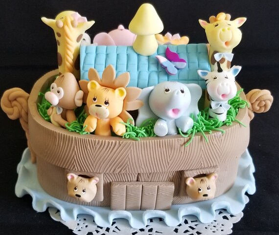 Noah S Ark Cake Topper Noah S Ark Birthday Noahs Ark Etsy
