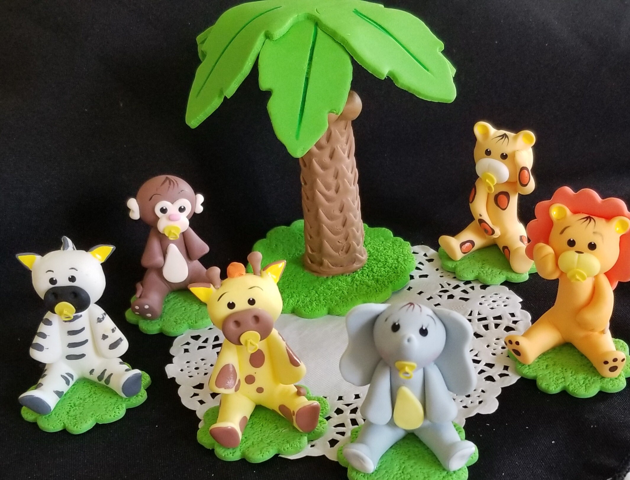 Dschungel Tiere Cake Topper Set – 10 Stück Safari-Kuchendeko Für Geburtstage (Giraffe, Löwe, Affe, Elefant)
