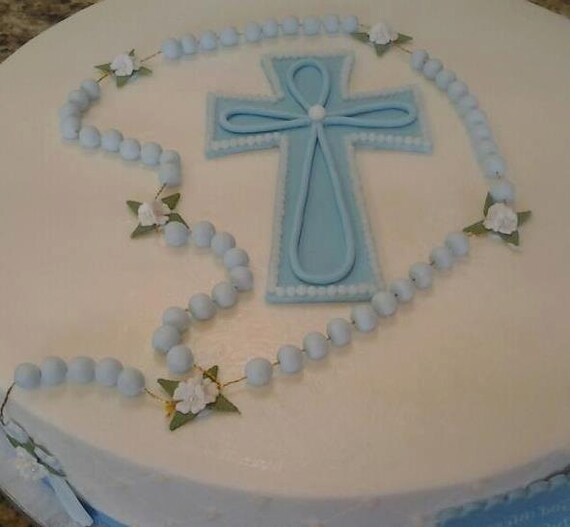 baptism cake topper baby boy baptism favor baptism rosary etsy