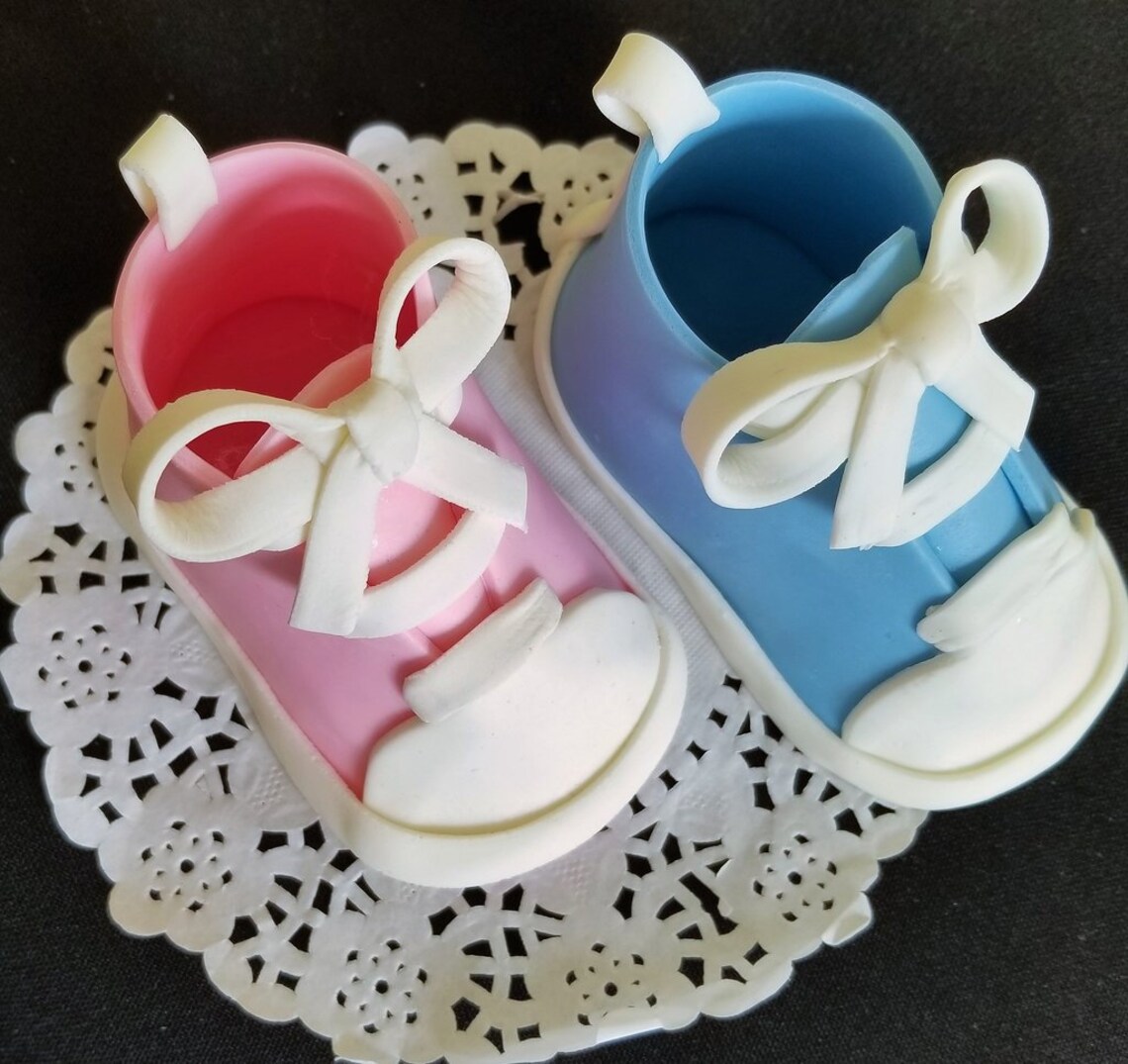 Baby Shoes Cake Topper, Baby Cake Topper, Gender Reveal Cake Topper ...