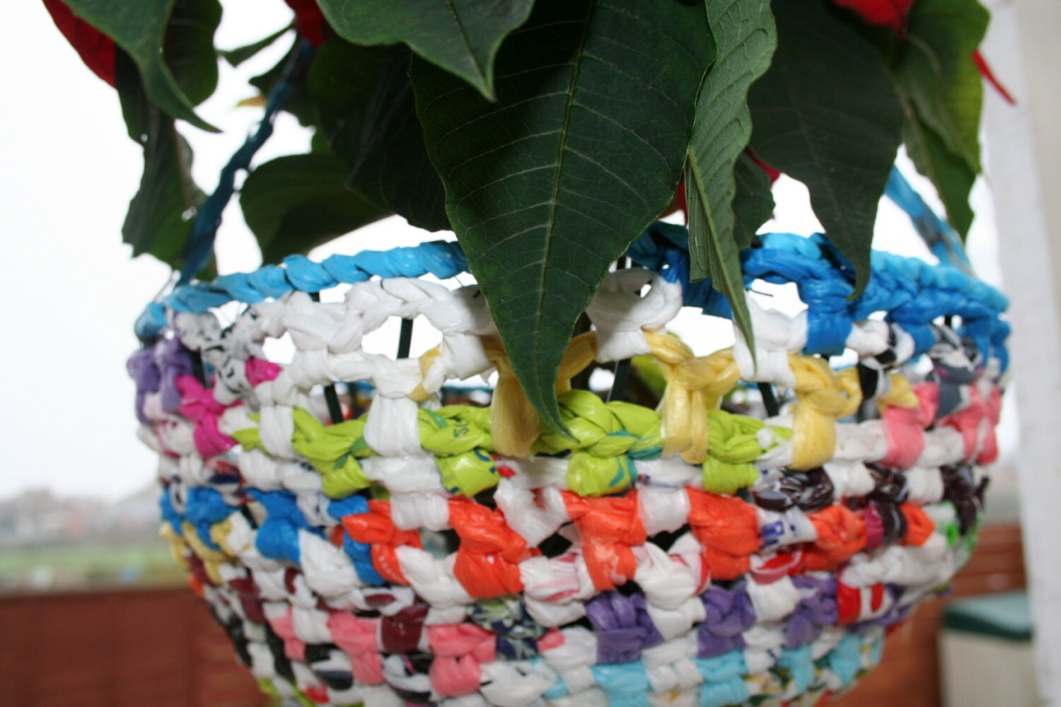 Hanging Basket made from Recycled Shopping Bags Etsy