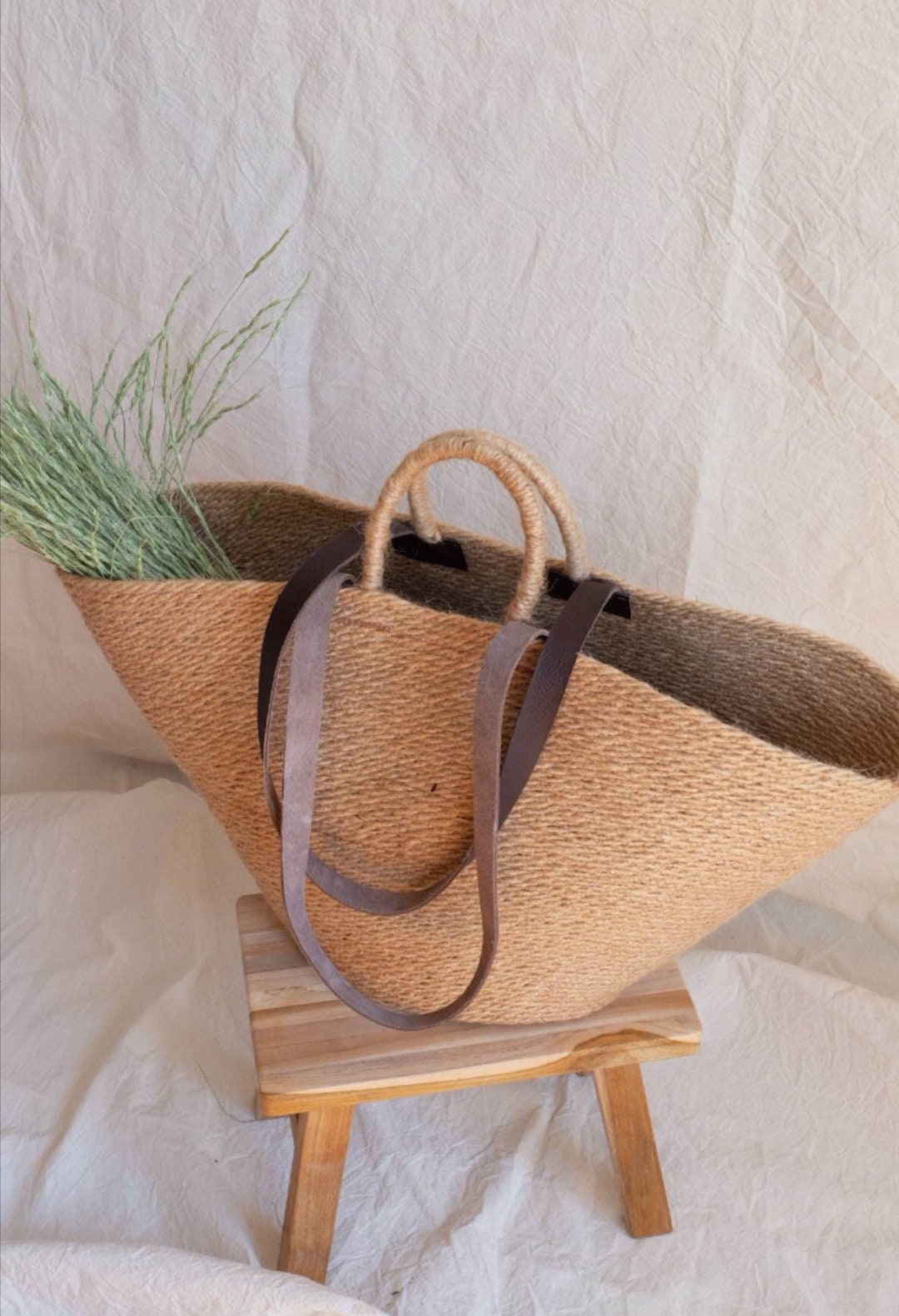 Straw Beach Basket Bag Moroccan Basket Bag Raffia Basket Etsy UK