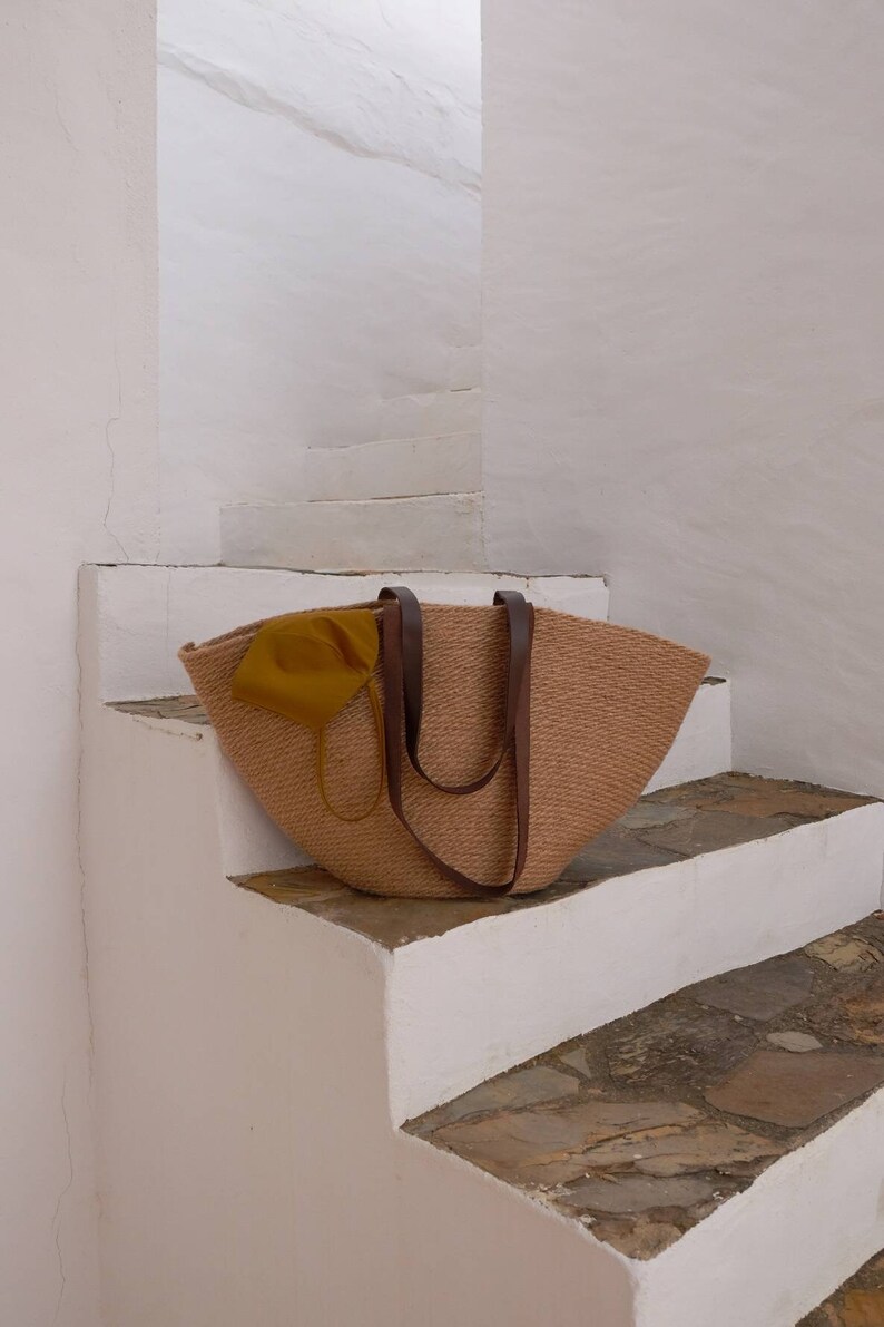 Straw Beach Basket Bag Straw French Basket Bag Leather Etsy