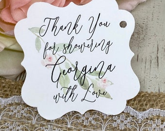 Bridal Shower Favor Tags, Thank You Tags, Greenery Favor Tags, Bridal Shower Thank You Tags, Floral Bridal Shower Favor Tags, Favor Tags