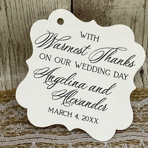 Personalized Wedding Favor Tags: Warmest Thanks, 2&quot; Size