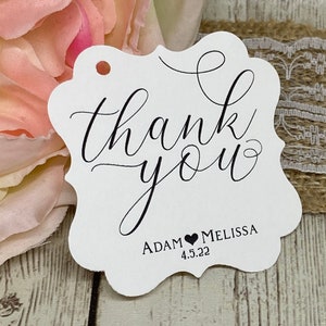 Wedding Favor Tags, Thank You Script Cursive Favor Tags, Wedding Tags,  Personalized Favor Tags, Wedding Favor Thank You Tags