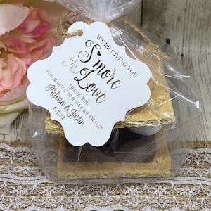 DIY S&#39;mores Wedding Favor Kit: Personalized Tags, Bags & Twine(No Food)