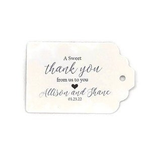 Personalized Wedding Favor Tags: Sweet Thank You (2.25&quot; x 1.5&quot;)