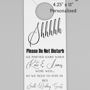 Personalized Wedding Hotel Door Hangers (4.25&quot; x 11&quot;)