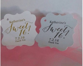 Sweet 16 Birthday Tags Quincea\u00f1era Tags Quincea\u00f1era Tags Personalized Tags Sweet 16 Favors Tags Quincea\u00f1era Favors Tags
