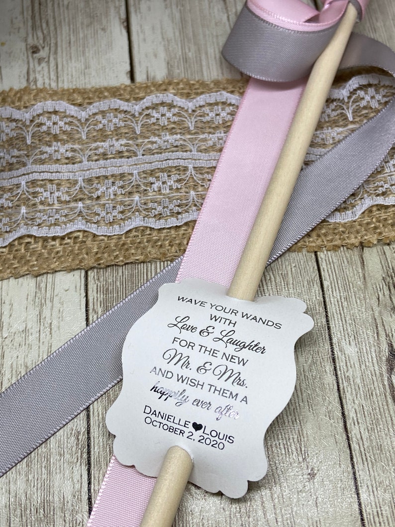 2.25 Ribbon Wand Favor Tags Ribbon Wand Tags Wedding Etsy