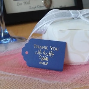 Gold Foil tags, Wedding Favor tags, wedding tags, Gold foil wedding tags, Navy cream Rose Gold +