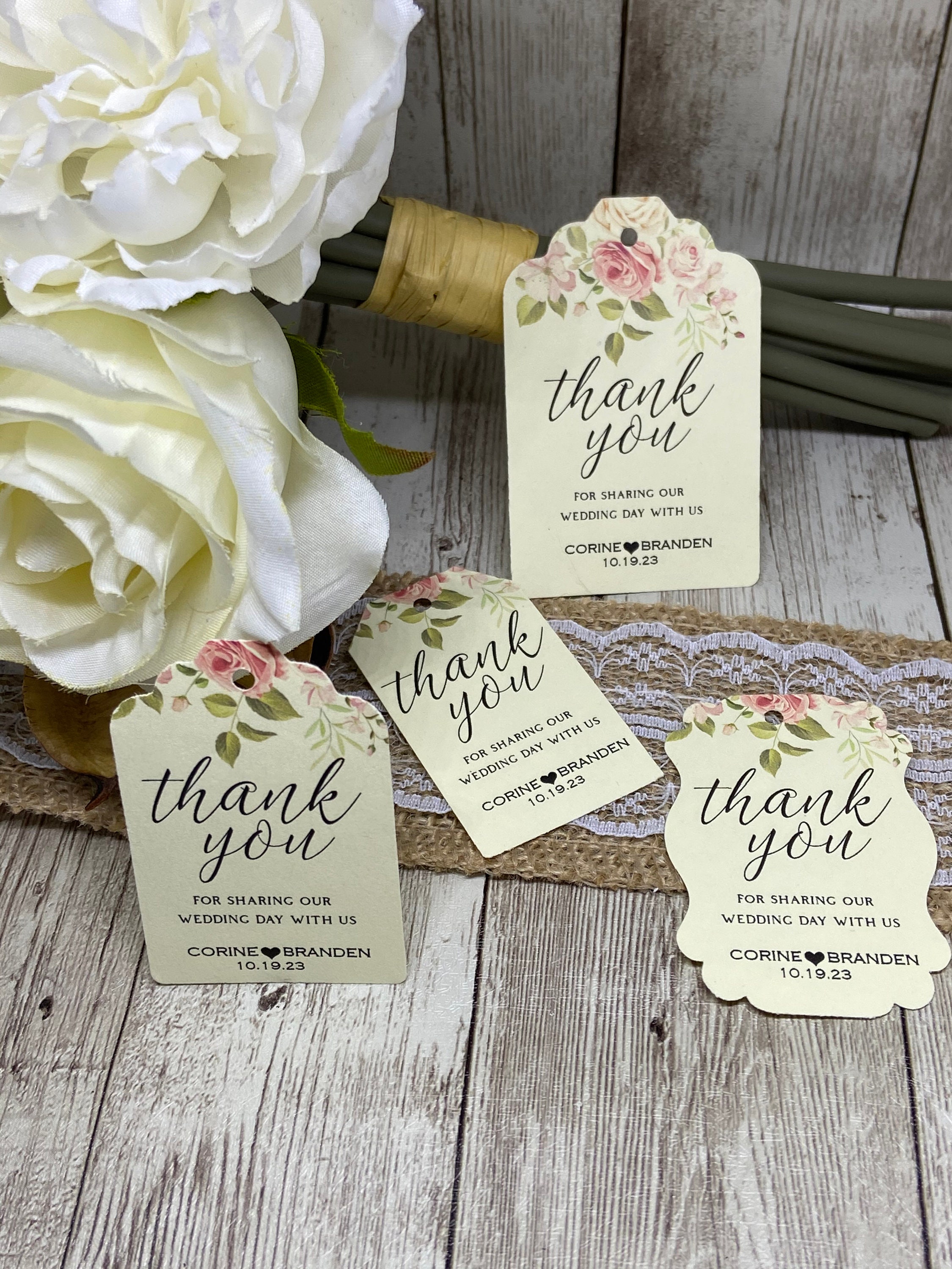 Wedding Gift TagsWedding Favour TagsPersonalised TagsFloral Arc 1