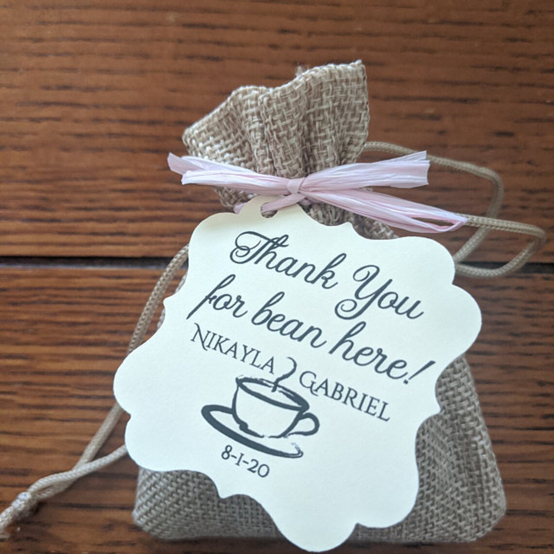 2 Thank You for Bean Here Coffee Bean Wedding Favor Etsy