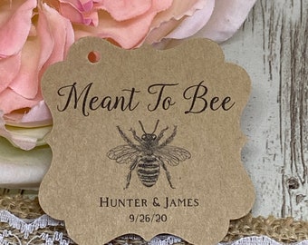 Meant To Bee Tags, Wedding Favor Tags, Honey Jar Favor Tags, Bee Tags, Personalized Tags