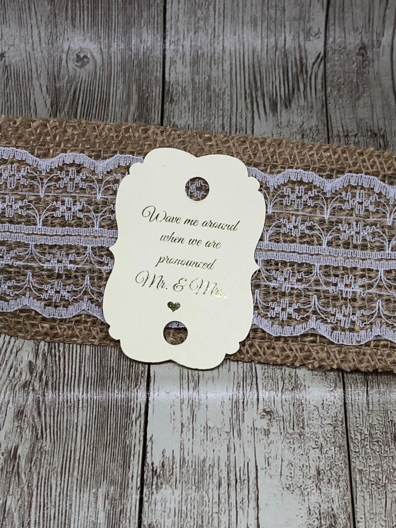Gold Foil Tags Wand Send off Tags 2.25 Ribbon Wand Favor Tags Wedding Tags Ribbon Wand Tags Blush Navy Cream Burgundy Fuchsia +