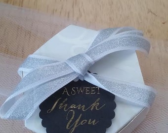 1.5" A Sweet Thank You, Wedding Tags, Gold Foil Tags, Anniversary Tags, Retirement Party Tags, Birthday Favor Tags, Favor Tags, Cream Black