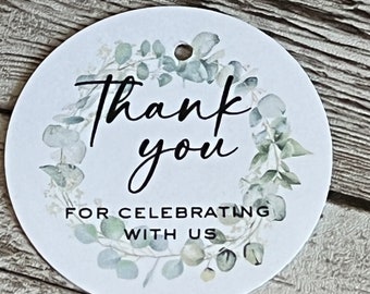 Eucalyptus Wedding Favor Tags: Thank You Tags, 2" Round
