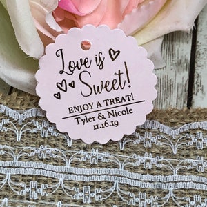 Pick Your Colors-Gold Foil Tags, Foil Wedding Favor Tags, Gold Foil Thank You Tags, Wedding Tags, Wedding Favor Tags, Love Sweet Favor Tags