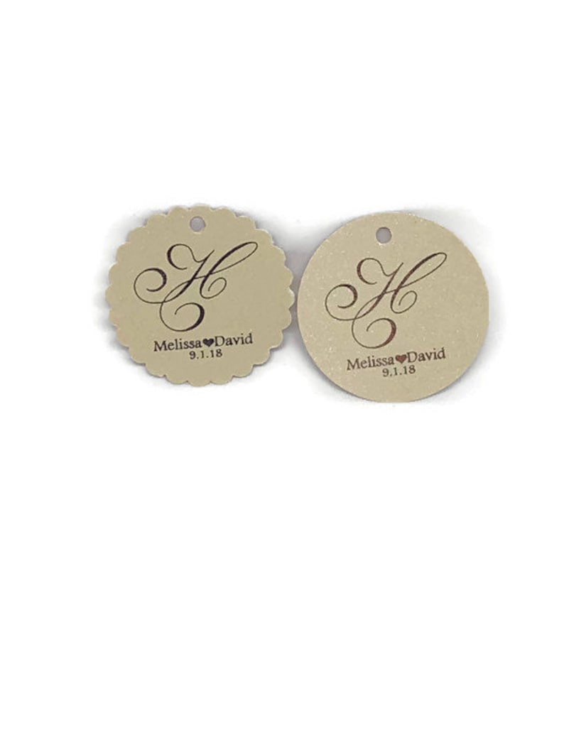 1.5 Monogram Foil Wedding Tags Favor Tags for Weddings Monogram Wedding Tags Gold Foil Tags Wedding Favor Tags Wedding Tags