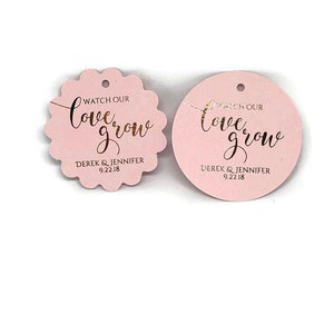 2" Wedding Favor Tags/Watch Our Love Grow/Wedding Stationery/Custom Thank You Favor Tags