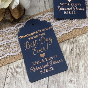 Wedding Rehearsal Dinner Favor Tags, Best Day Ever Favor Tags, Rehearsal Dinner Favor Tags, Personalized Wedding Tags