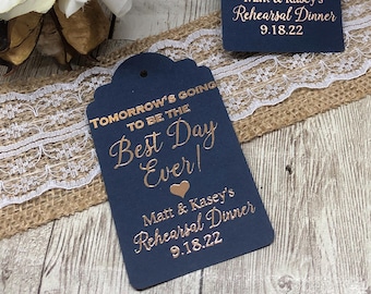 Wedding Rehearsal Dinner Favor Tags: Best Day Ever Favor Tags, 2.7" x 1.9"