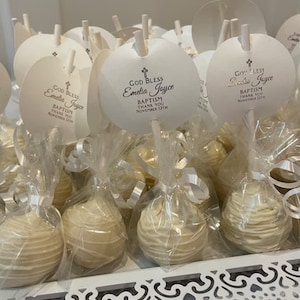 Etiquettes pour gâteau 2", Etiquettes pour faveurs Pomme d'amour, Etiquettes en feuille d'or, Etiquettes pour gâteau de communion, Etiquettes pour gâteau de baptême, Etiquettes pour gâteau de confirmation