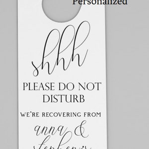 Personalized Wedding Hotel Door Hangers (3.66&quot; x 8.5&quot;)