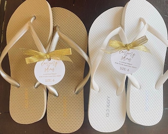 Flip Flop Favor Tags, Flip Flop Size Tags, Wedding Favor Tags, Pick Your  Foils, Add Sizes, Reception Flip Flop Tags, Treat dancing Feet