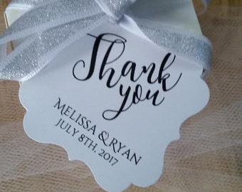 2" Thank You Favor Tags, Wedding Tags, Wedding Favor Tags, Thank You Tags, Custom Favor Tags, Wedding Favour Tags