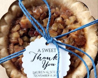Personalized Wedding Favor Tags: Gold Foil Printed, A Sweet or Thank You, 1.5" Size