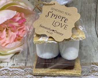 S’mores Wedding Favor Kits, S'mores Favor Tags, S'mores Wedding Favor Kits with Bags & Tags, Gold Foil Tags, Wedding Favor Tags