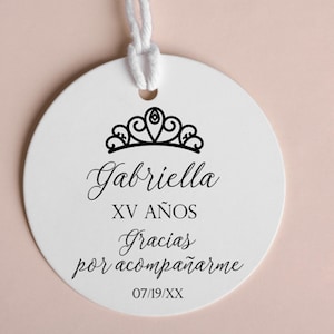2&quot; Inch Size-Mis xv anos quinceanera Favor Tags, Quinceanera Favor Tags, Gracias Favor Tags, Blush Pink, Gold Foil