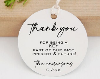 Personalized Wedding Favor Tags: Key Bottle Opener Text, 2" Round