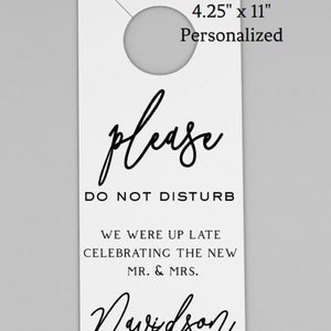 Personalized Wedding Hotel Door Hangers: Guest Room Decor (4.25&quot; x 11&quot;)