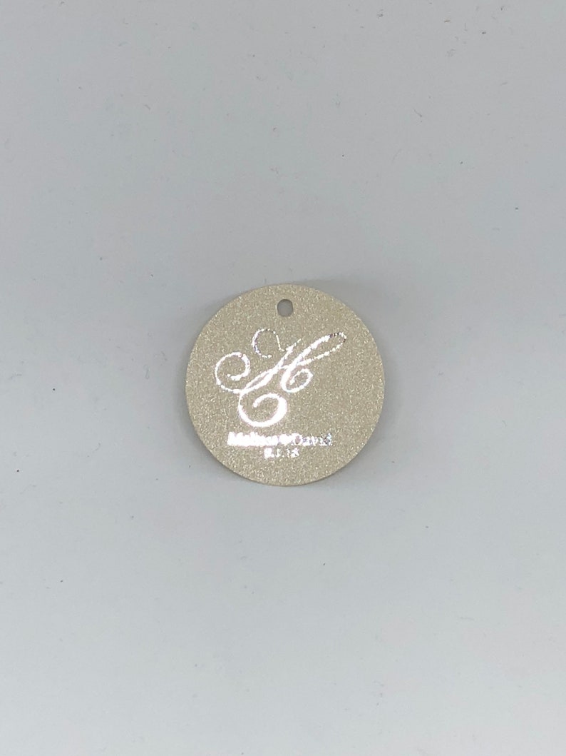 1.5 Monogram Foil Wedding Tags Favor Tags for Weddings Monogram Wedding Tags Gold Foil Tags Wedding Favor Tags Wedding Tags