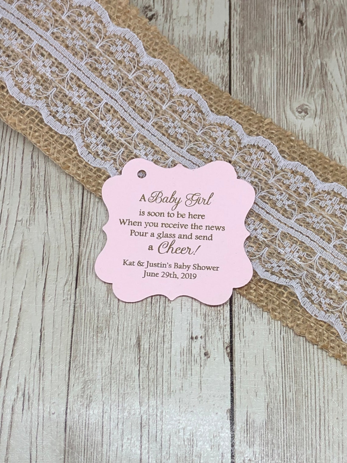 2 Baby Shower Favor Tags Pop Champagne Favor Tags Mini Etsy