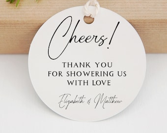 Wedding Shower Favor Tags, Personalized Gift Tags, Favor Tags, Shower Tags, Couples themed Bridal Favor Tags