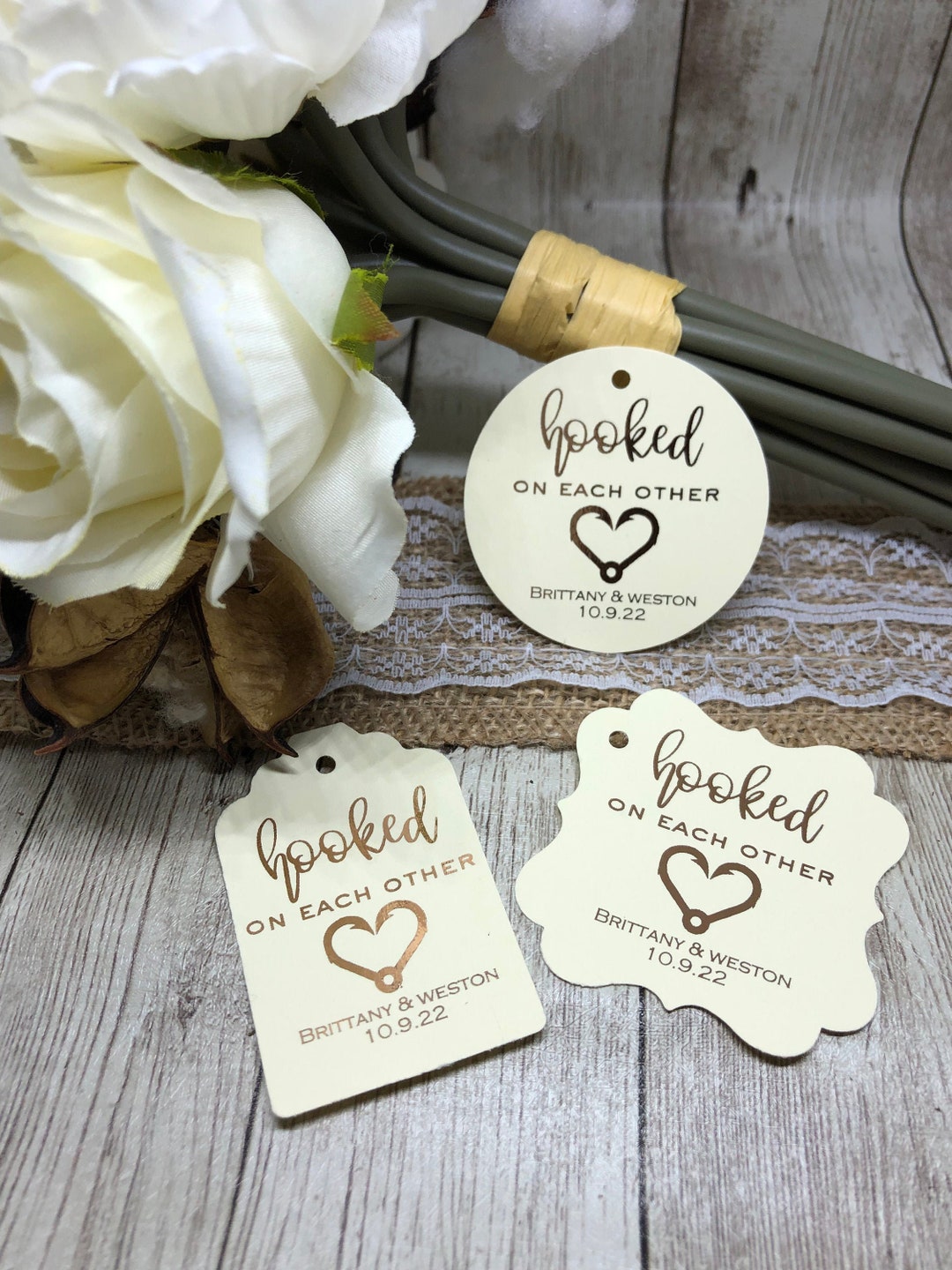 Personalized Wedding Favor Tags Wedding Tags Gold Foil Tags Etsy