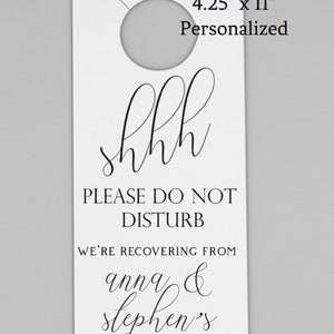 Personalized Wedding Hotel Door Hangers: Guest Room Decor