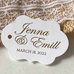 Wedding Favor Tags, Gold Foil Tags, Personalized Favor Tags, Thank You Tags, Pick Your Foil & Card Stock