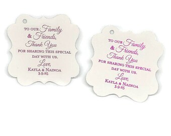 Personalized Wedding Favor Tags: Foil Print, 2 inch Round